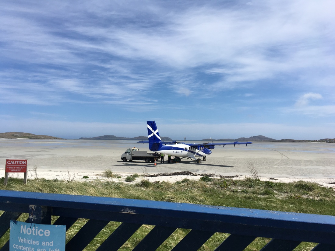Barra Airport, landing on the beach in the Outer Hebrides