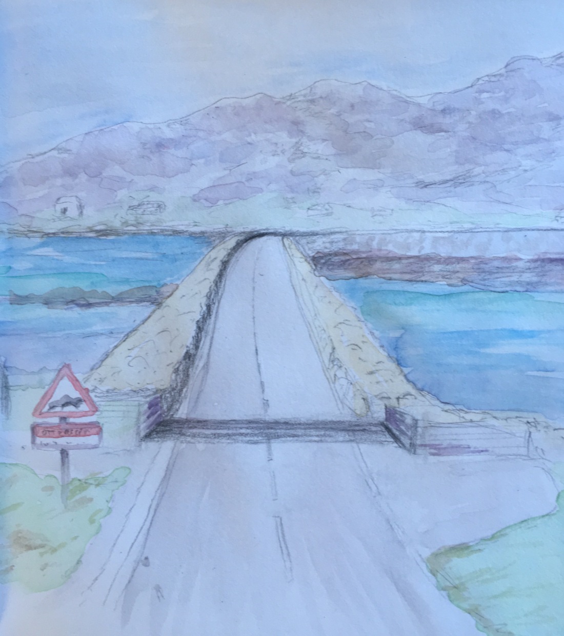 Painting of the Eriskay causeway